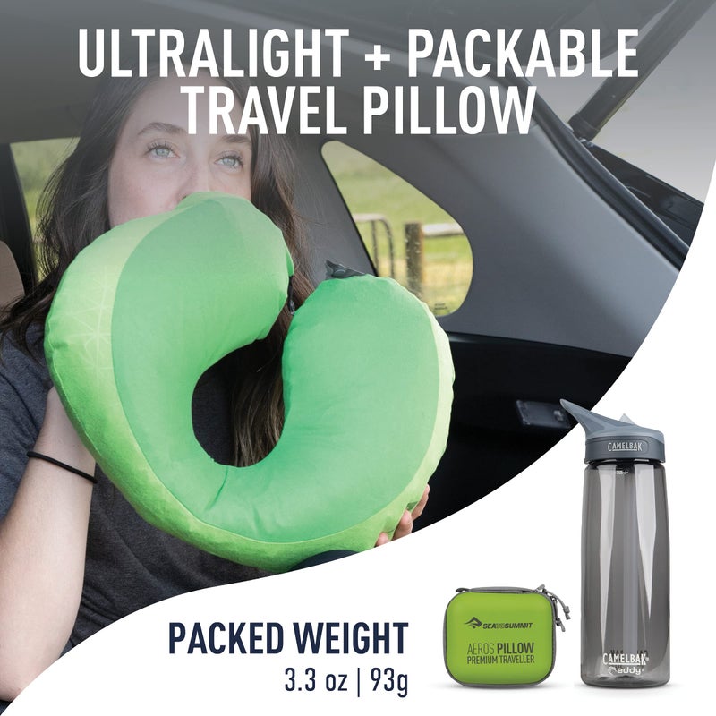 Sea to Summit Aeros Premium Traveller Inflatable Neck Pillow, Lime - Image 2